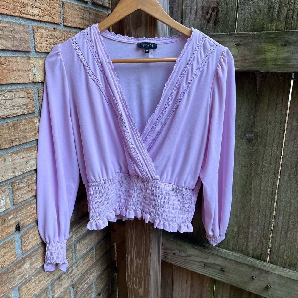1. State Women's Lavender Smocked Blouse